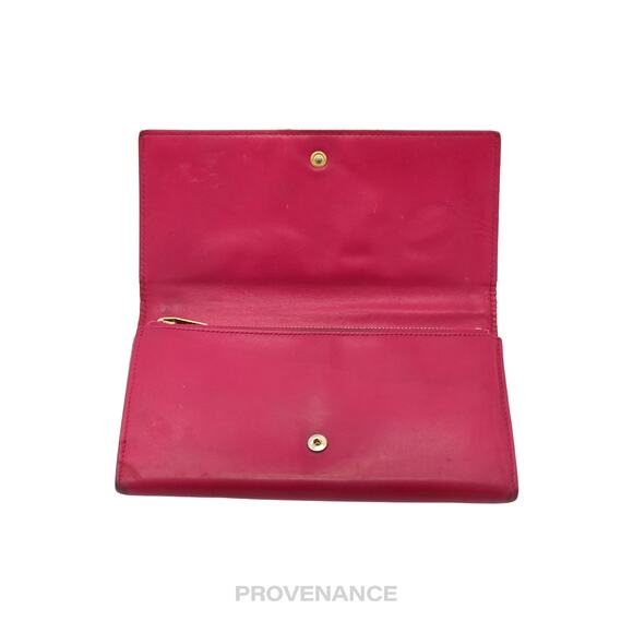 🔴 Saint Laurent Paris SLP Long Wallet - Pink Leather - Picture 6 of 10